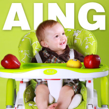 送凉席学步带 AING/爱音多功能儿童餐椅 婴幼儿餐椅 可躺折叠