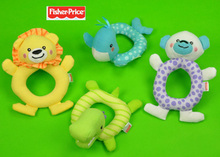 【满88免邮】费雪fisher-price 宝宝布制手抓摇铃玩具 锻炼抓握