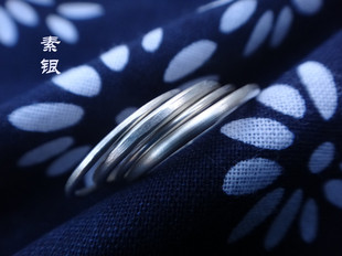  素银。特价戒指食指戒/极简极清雅 原创纯银时尚简约指环男女情侣