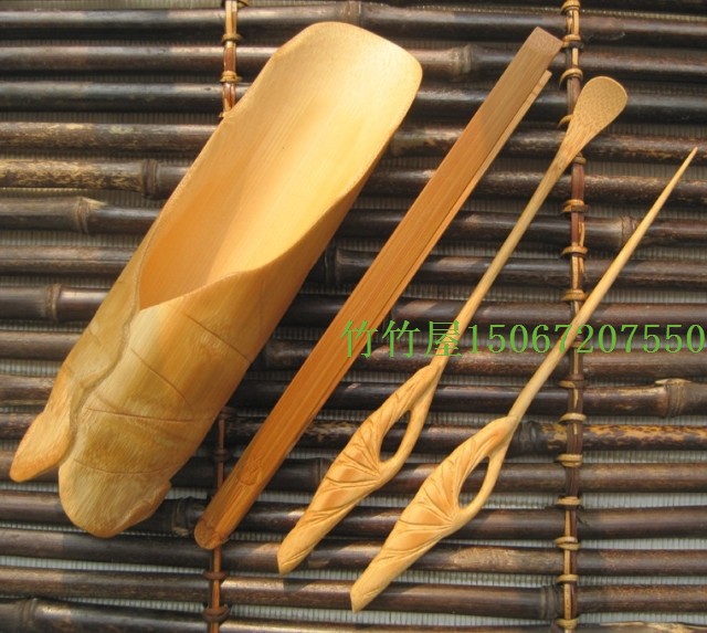 natural manual carving Bamboo Cha cha Tea spoon Tea needle Tea folder Carbonize Tea ceremony Four piece suit combination Kung Fu Tea partsin the Tableware , Tea set , Tea/With zero category - from Buy2taobao.com to provide professional Taobao agent buy service