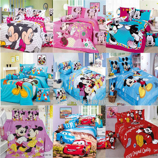  ②新年特价 正品迪士尼床上用品三件套儿童床单全棉米奇公主维尼