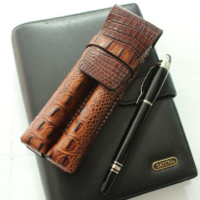 Crocodile print cowhide Leather pen manual Calligraphic writer Pen Storage Baolong giftin the Electronic Dictionary/Electronic paper book/Stationery , Everyday school supplies , Pencil category - from Buy2taobao.com to provide professional Taobao agent buy service