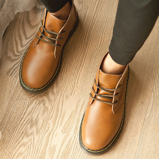  男靴秋冬人气新款韩版潮流短靴子男士马丁靴时尚高帮真皮靴