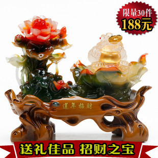  正品莲年招财金蟾摆件 大号 公司开业乔迁商务礼品工艺品风水摆设