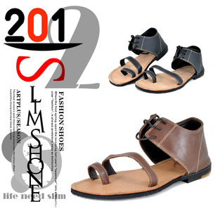  正品男士牛皮套趾凉皮鞋 休闲沙滩鞋商务凉鞋皮凉鞋 新款包邮