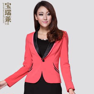  宝瑞莱春装OL通勤职业装女士西服韩版时尚修身短款小西装外套
