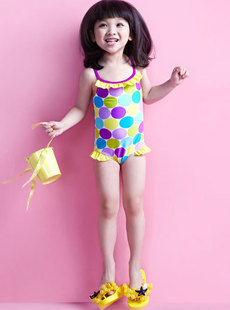 Dream Basha clothes color new 2012 big wave point harness connected children's clothing swimwear 014112207