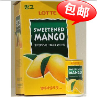  10省整箱包邮 韩国进口饮料乐天芒果汁180ml*15罐新包装