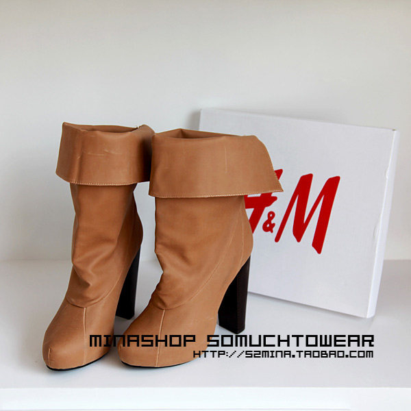 HM H amp M 2010 Winter New Limited Folding Leather Boots With Thick