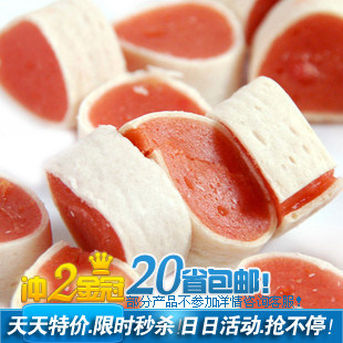 狗狗零食 简包装心形鳕鱼皮牛肉夹心小寿司100G宠物零食 小型犬