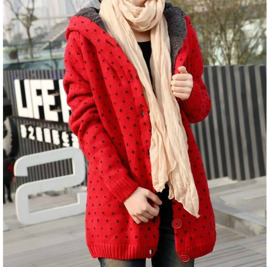 宽松加厚毛衣外套...