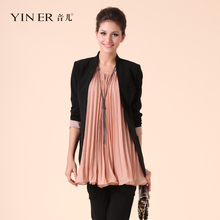 YINER音儿影儿 专柜正品2012春新黑色优雅气质女上衣82110030包邮