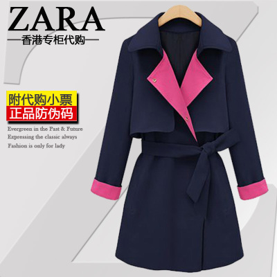 zara女装代购<em>风衣</em>女款2014<em>新款秋装风衣</em>女外