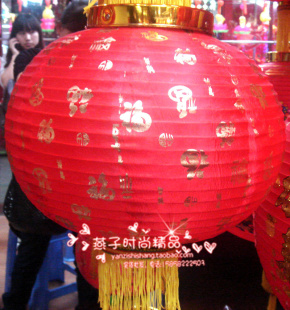  新年用品 新年喜庆装饰 福字大红喜庆折叠灯笼 元宵灯笼批发