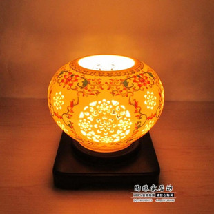 Home decoration light study bedroom lamp bedside lamp light ceramic lamp holes