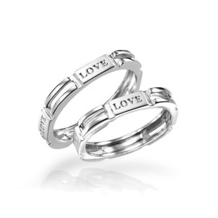  炎黄珠宝 Pt950铂金戒指 白金戒指 情侣对戒 铂金协会款 写爱