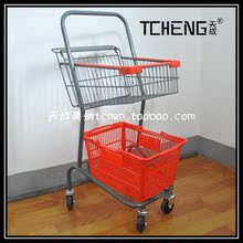 【天成】超市购物车，超市提篮车，便利店双层提篮车