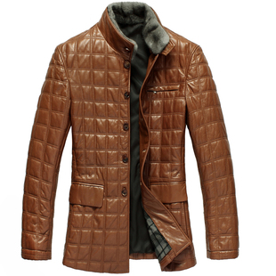  新款男装真皮皮衣外套真皮加棉皮夹克海宁皮衣男真皮特价水貂毛领
