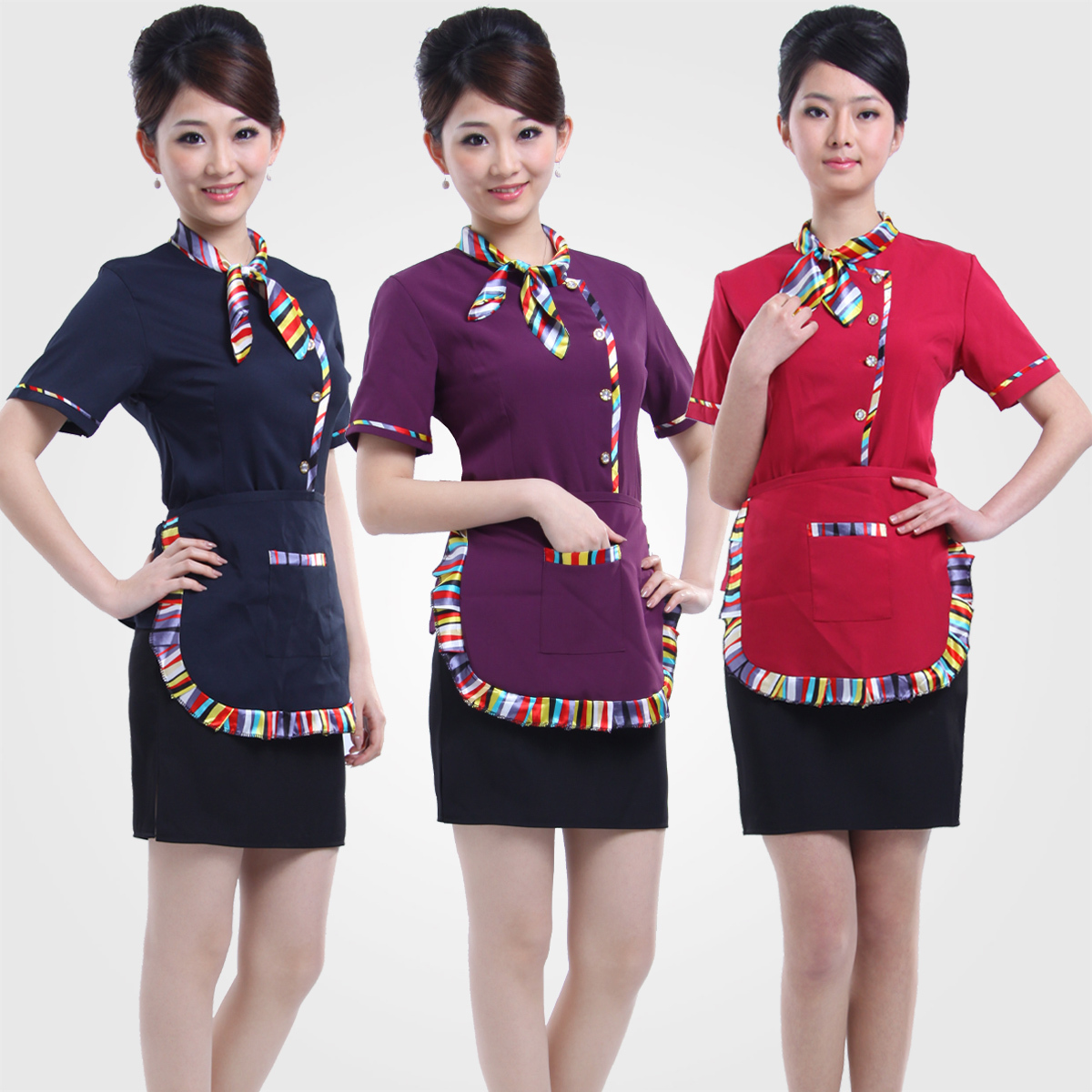 工作服夏装 餐厅服务员 酒店