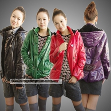 亏本清仓！女装新款韩版连帽可爱<span class=H>亮面</span>细节棉衣服棉袄外套4色
