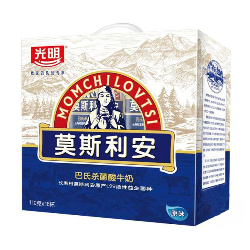【天猫超市】 光明莫斯 利安原味酸奶 110g*18盒/提