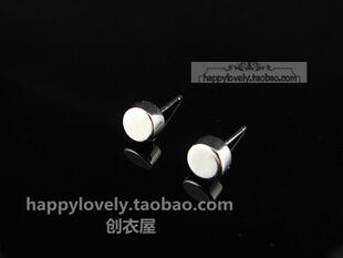  925纯银饰品 基本款 男女款简约光面小银豆纽扣立体圆盘耳钉 正品
