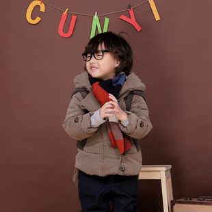  纯一良品童装 冬季新款儿童加厚棉袄 潮男童休闲连帽棉衣外套
