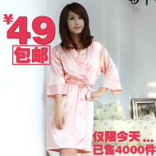 耀婷2012新款夏季 可爱女士吊带性感睡裙睡袍两件套装 仿真丝睡衣