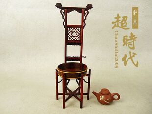 仿明清木雕微型脸盆架/家居装饰品摆件/纯实木家具丰达源图片