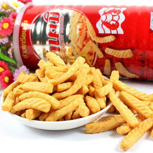  泰国进口 卡乐美虾味条/虾条 原味/辣味 膨化零食 110g/罐