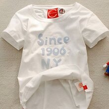 CLOTAPPAREL 时尚纯棉手绘翅膀图案短袖<span class=H>T恤</span>白蓝两色女式<span class=H>百搭</span>半袖