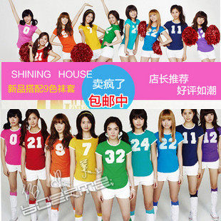 Get socks belts Candy-colored pattern matching cheerleading apparel girls generation cheerleading cheerleading apparel