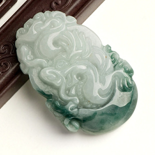 飘花翡翠玉生肖吊坠银镶项链 十二生肖鼠牛虎兔龙蛇马羊猴鸡狗猪