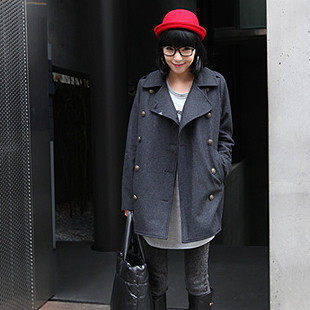 限2012新款春装风衣双排扣斗篷毛呢加厚外套韩版女装翻领呢大衣
