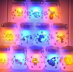 创典正品七彩Sun Jar 阳光罐/卡通星座/生日创意礼品 太阳能夜灯