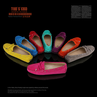  春款正品TOD`S`CBD豆豆鞋 女 真皮磨砂皮tods 单鞋 女 平跟休闲鞋
