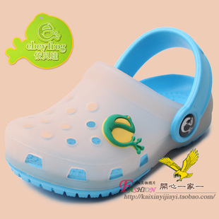  [501]ebey frog依贝蛙正品 儿童果冻洞洞鞋可爱凉拖鞋 平底沙滩拖