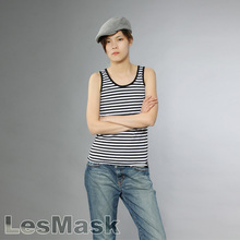 les MASK束胸 les/tt束胸背心 帅T 无绷带长款外穿 挂钩 条纹