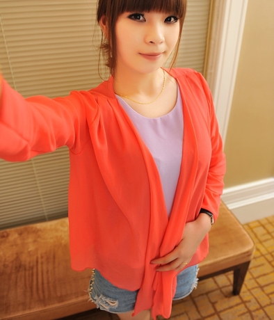 T376新款韩版上衣夏季透明披肩女超薄防晒衫