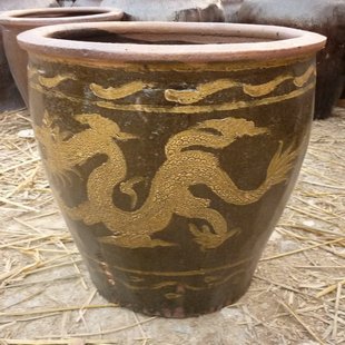 宜兴容量6号龙缸120斤水陶器陶瓷酸菜粗陶腌鼻咽癌可以吃水缸吗图片