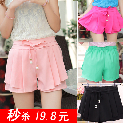 2014新款裤裙<em>短裤</em>糖果色<em>短裤女夏季</em>韩版宽松