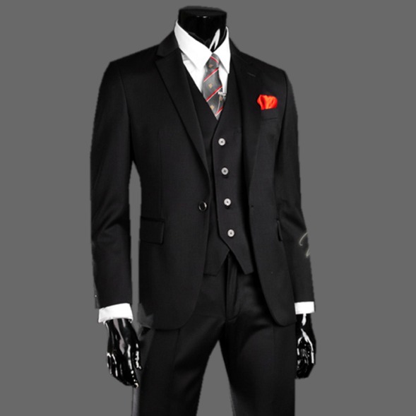 新品春款男士休闲西装时尚韩版英伦黑色修身西服套装结婚新郎礼服 新品春款男士休闲西装时尚韩版英伦黑色修身西服套装结婚新郎礼服