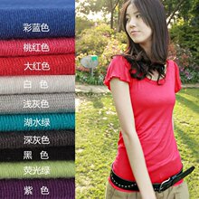 as安都2012夏装新款女装 肩部抽褶荷叶边短袖T恤(10色)9101286