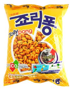  韩国CROWN可拉奥Jolly pong大麦粒89g 爆米花 膨化粗粮大米粒