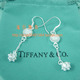 Tiffany新款圆牌花球耳环