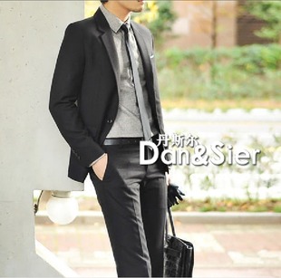  dansier 秋冬新品高档加厚男士西服韩版修身休闲小西装男装外套