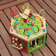  六面玩具箱益智早教玩具超大多功能绕珠箱 百宝箱绕珠