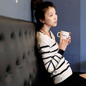 New the Amoy coins 包邮 2012 spring Women Korean version of the new sea-striped shirt, striped cotton long-sleeved T-shirt