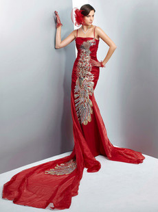 Dream ba Sally winter of new custom costly phoenix morning sun set auger trailing wedding dress 26301