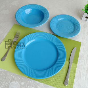  新年特价*单面螺纹三件套*西餐盘*西餐具*出口餐具*BRUSHES正品